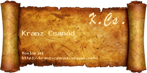 Kranz Csanád névjegykártya